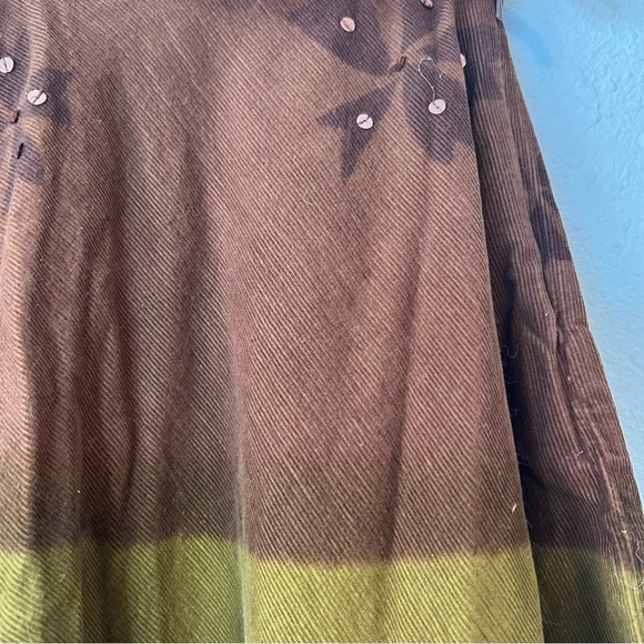 Y2K Wet Seal Corduroy Sequin Floral Midi Skirt Small - Picture 3 of 6